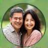 Portrait photo of Hiroshi and Akiko Tanaka, a couple from Japan, happy clients of Voyages Échappées.